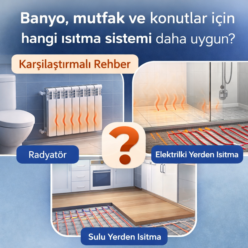 Banyo, mutfak ve konutlar için hangi ısıtma sistemi daha uygun? Karşılaştırmalı rehber