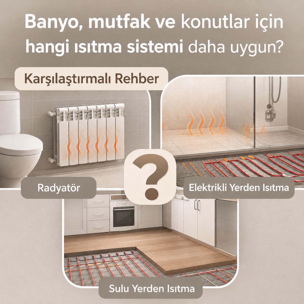 Banyo, mutfak ve konutlar için hangi ısıtma sistemi daha uygun? Karşılaştırmalı rehber